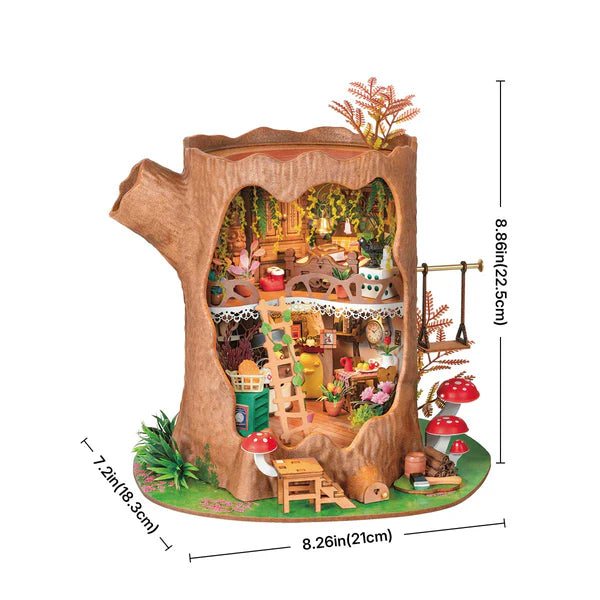 Casa sull'albero da favola, casa in miniatura fai da te