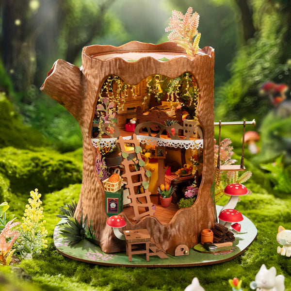 Casa sull'albero da favola, casa in miniatura fai da te