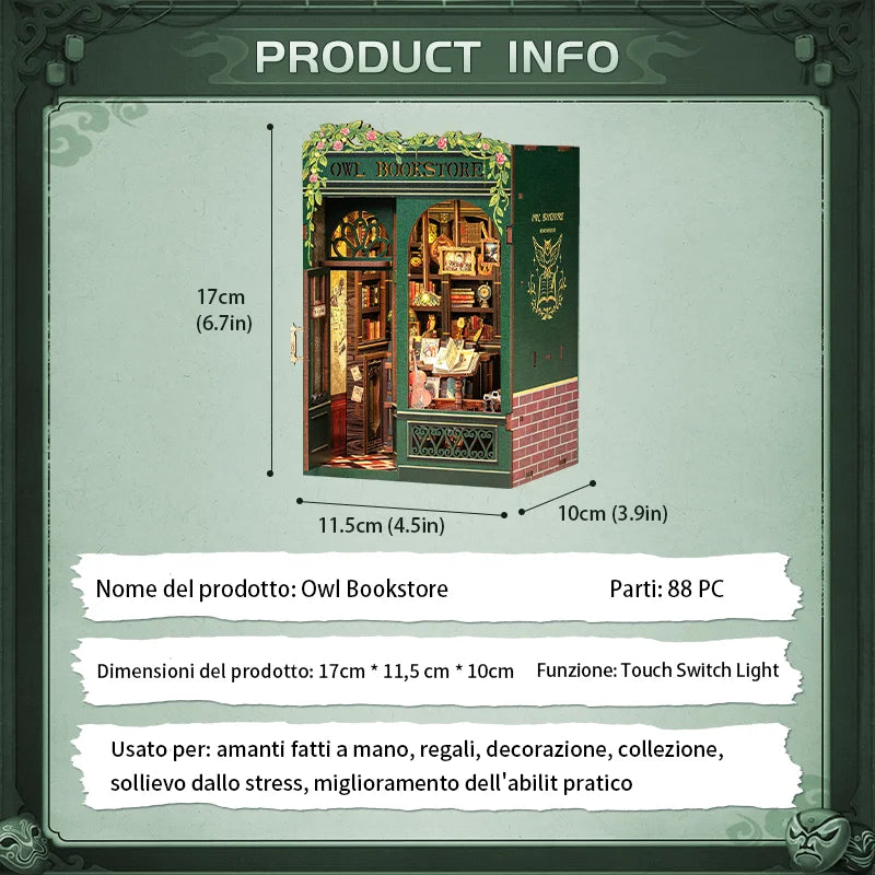 Owl Bookstore - Book Nook DIY Kit: La Libreria dei Gufi