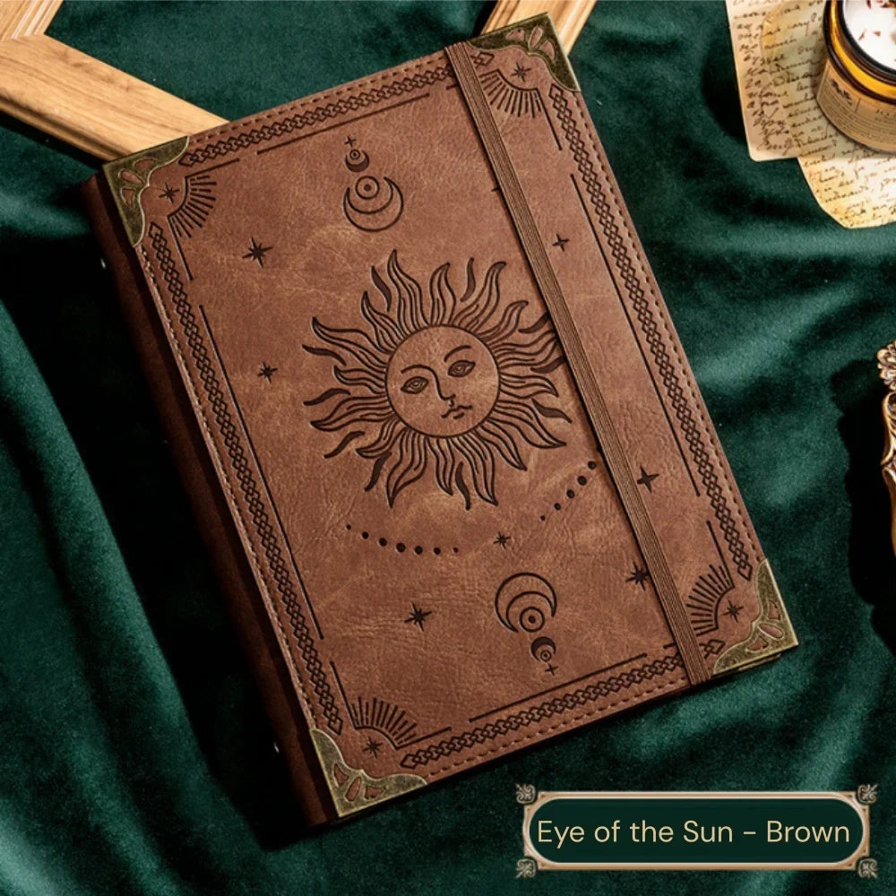 Diario Arcano "Albero della Vita" – Notebook in Pelle Vintage con Rilegatura a Anel
