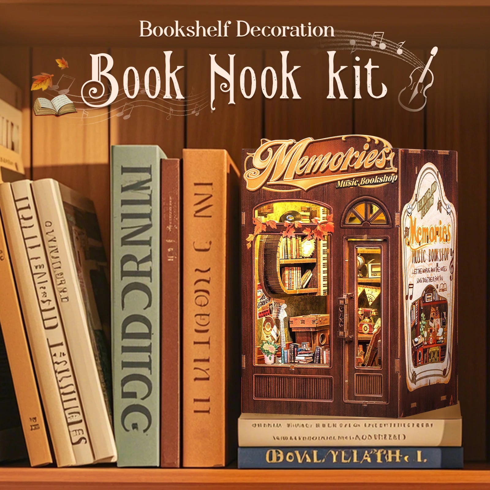Kit per angolo lettura fai-da-te | Libreria musicale Memories - Regalo unico - Miniature