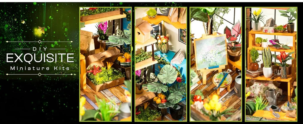 Mini Green House Cathy's Flower House DIY Dollhouse Wooden Miniature Furniture Kit