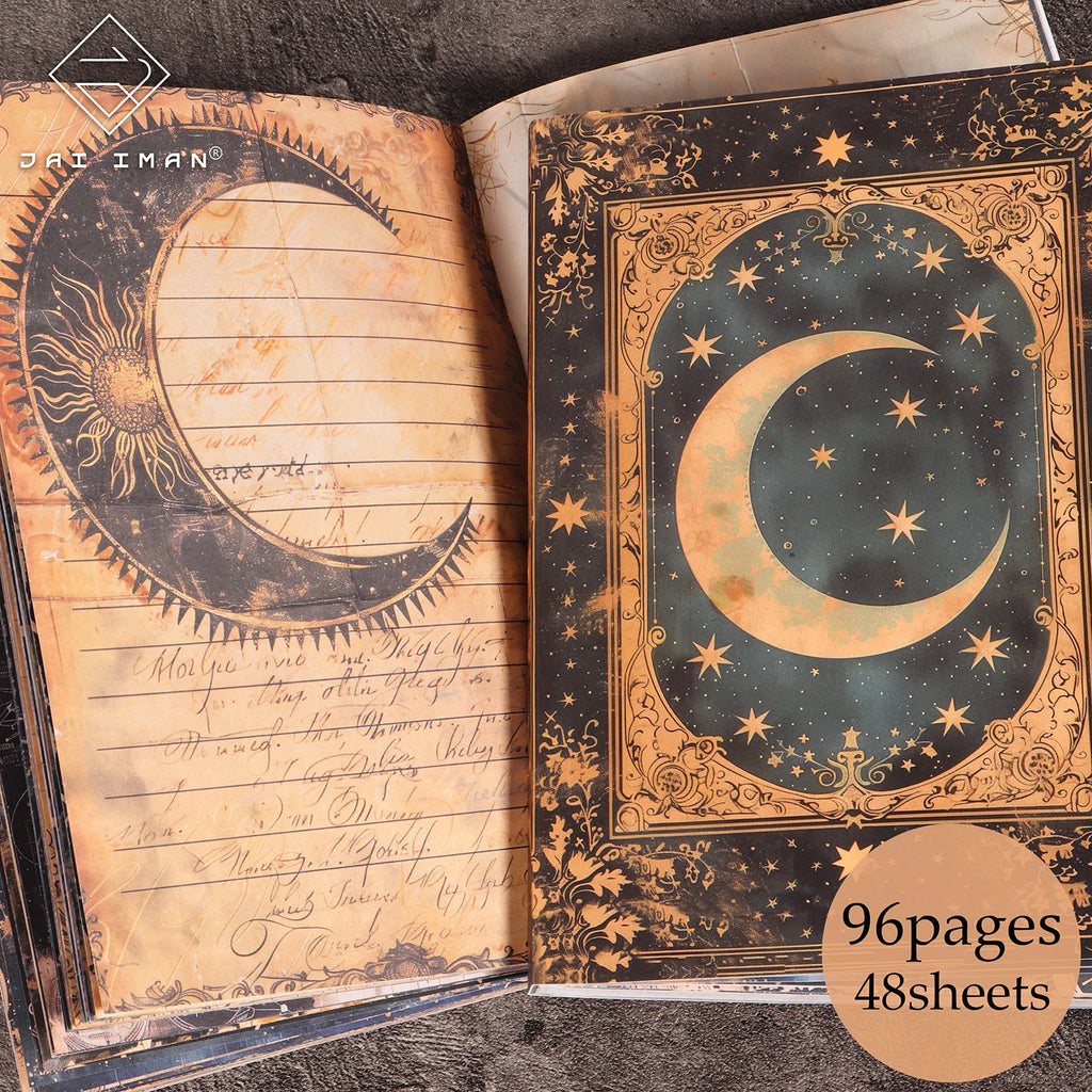 Diario Lunare Vintage ✨ Quaderno Creativo 96 Pagine per Scrapbooking e Journaling