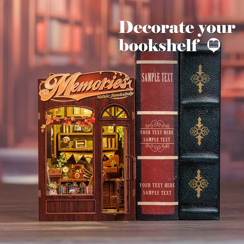 Kit per angolo lettura fai-da-te | Libreria musicale Memories - Regalo unico - Miniature