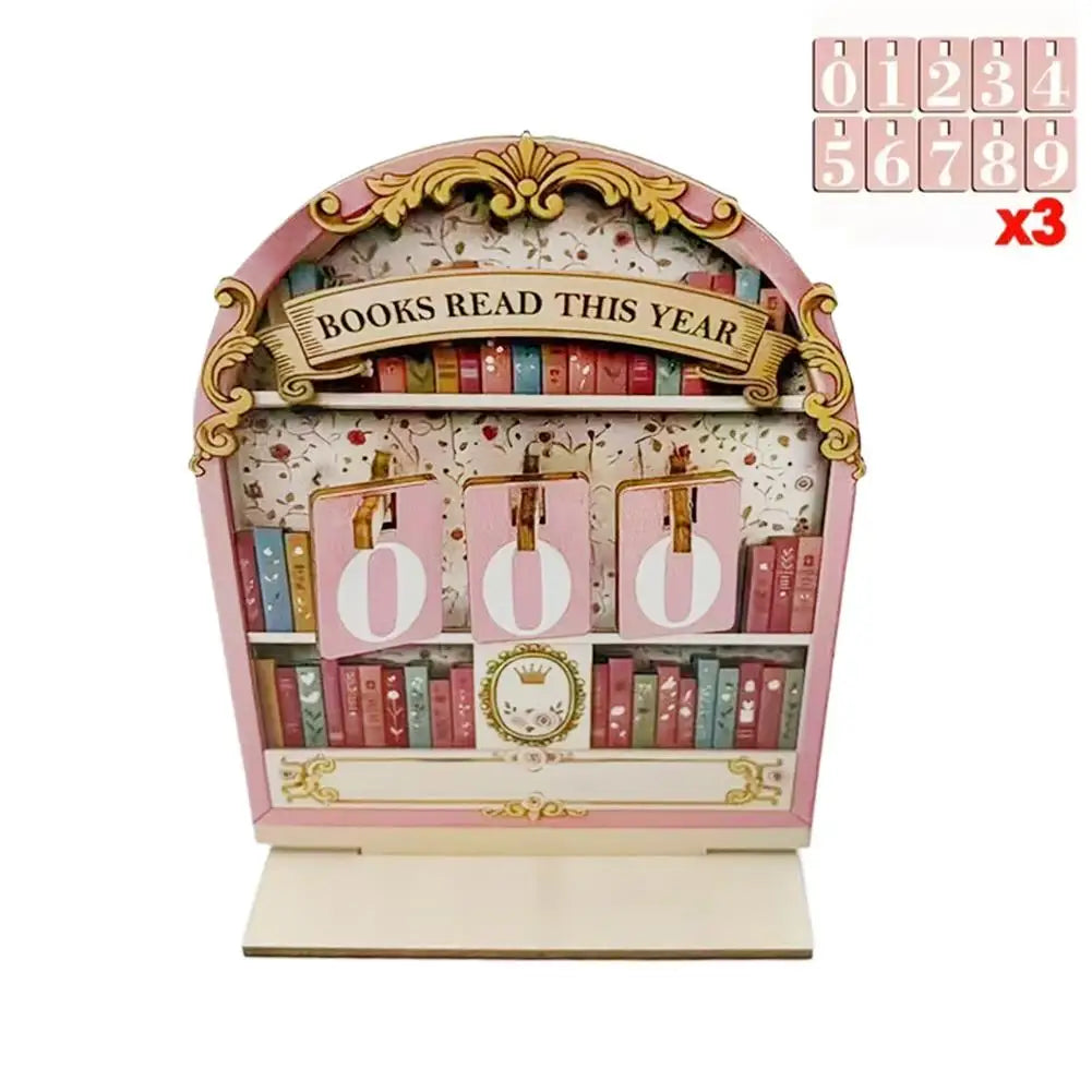 Segnalibri "Chronos Reader" – Tracker di Lettura Annuale in Legno Vintage