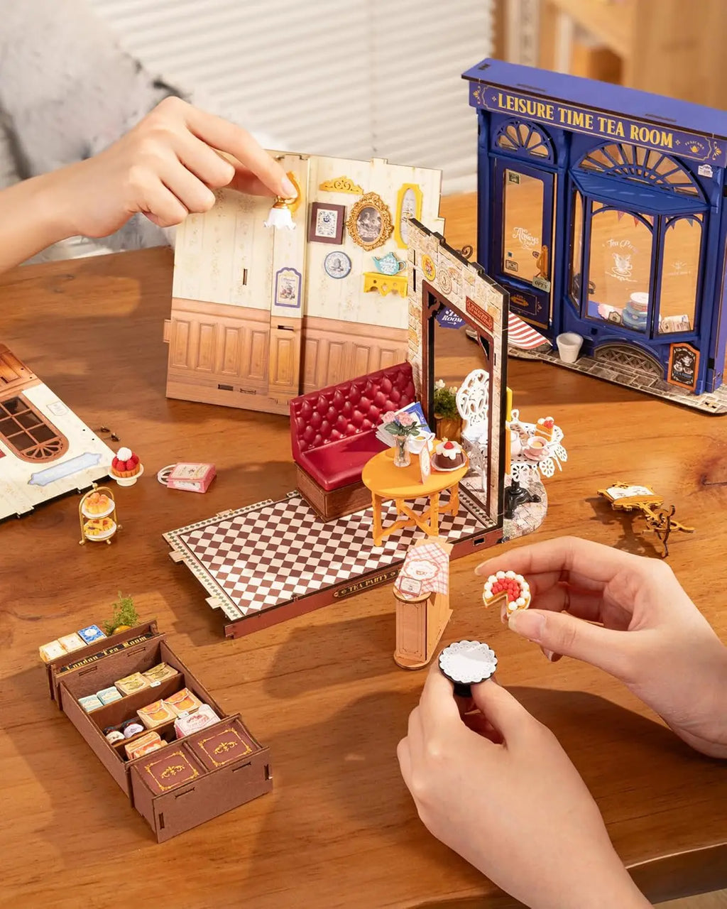 DIY Miniature Dollhouse Kit Leisure Time Tea RoomCrafts Hobbies Amazing