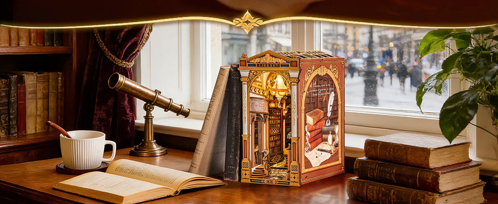 Library of Wonders Angolo lettura fai-da-te - kit diorama, Book nook Kit