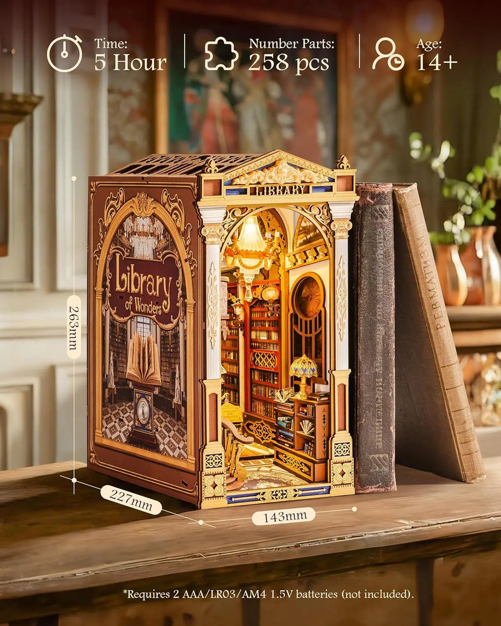 Library of Wonders Angolo lettura fai-da-te - kit diorama, Book nook Kit