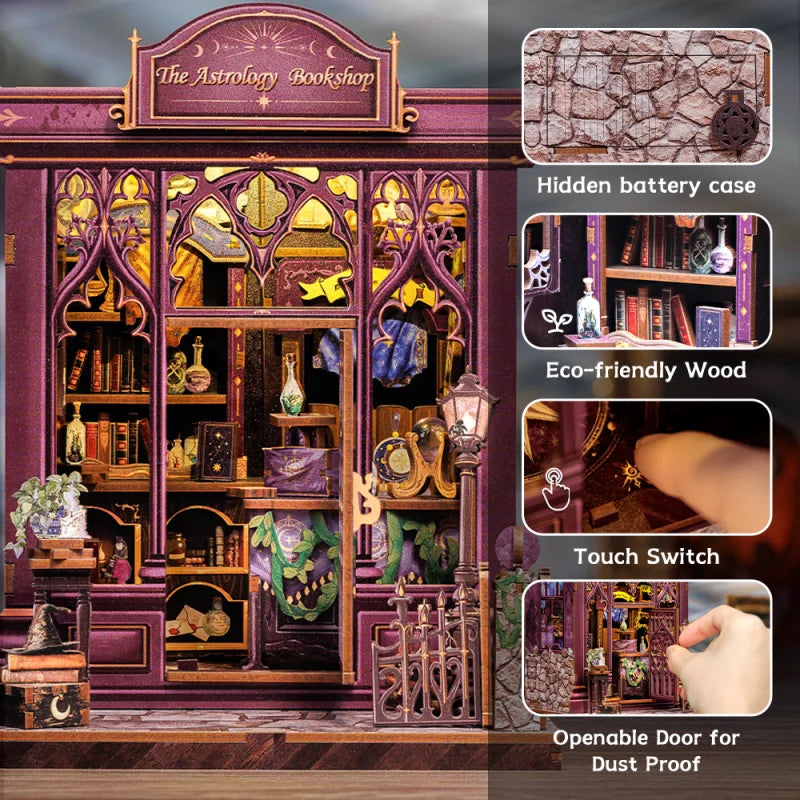 Book Nook Miniature DIY Dollhouse Room Kit - Astrology Bookshop