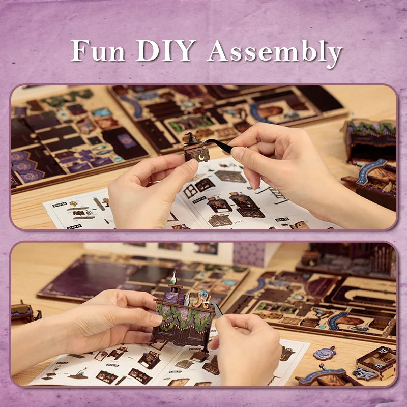 Book Nook Miniature DIY Dollhouse Room Kit - Astrology Bookshop
