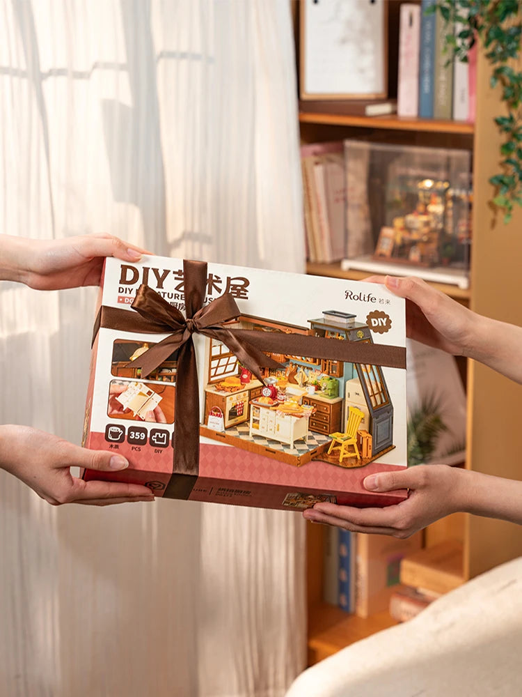 Baking Kitchen Wooden Dollhouse 3D Puzzle Miniature Design Home Decor Ideal Gift For Girls