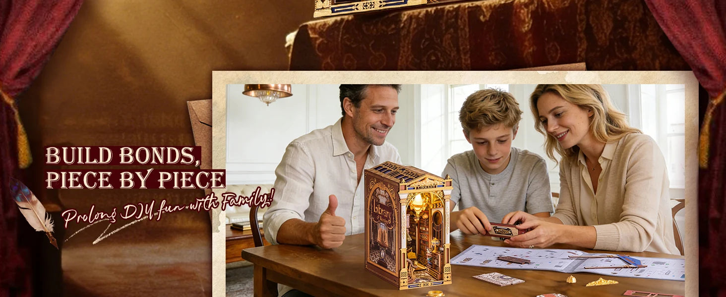 Library of Wonders Angolo lettura fai-da-te - kit diorama, Book nook Kit