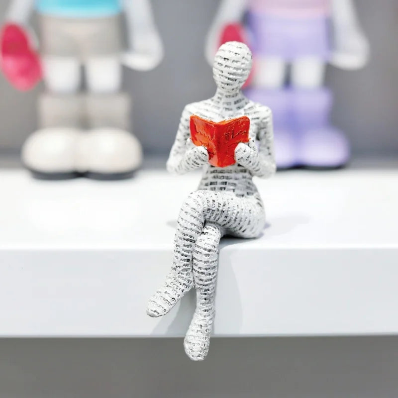 Statua Lettura Minimal – Decorazione per Amanti dei Libri 📚✨