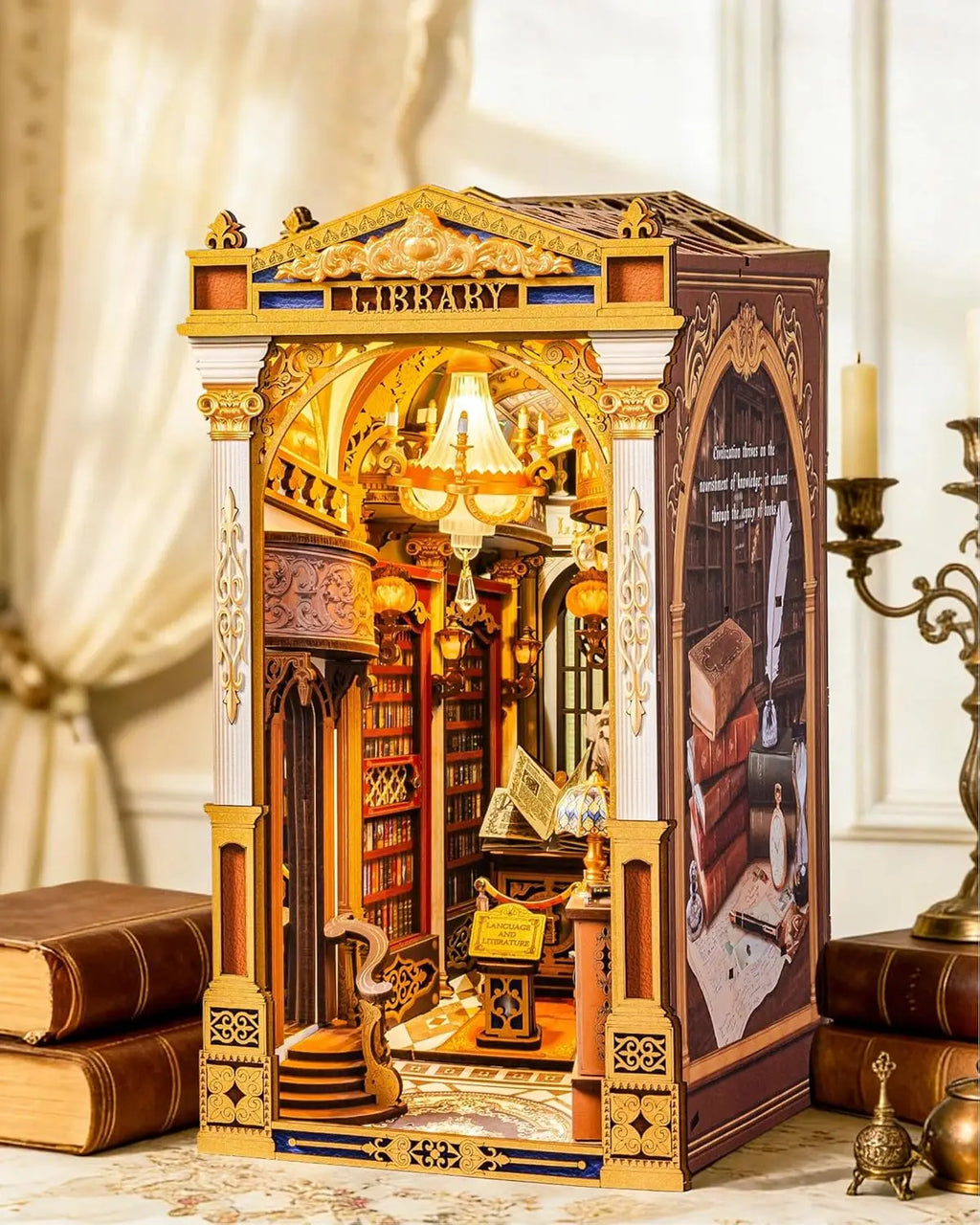 Library of Wonders Angolo lettura fai-da-te - kit diorama, Book nook Kit