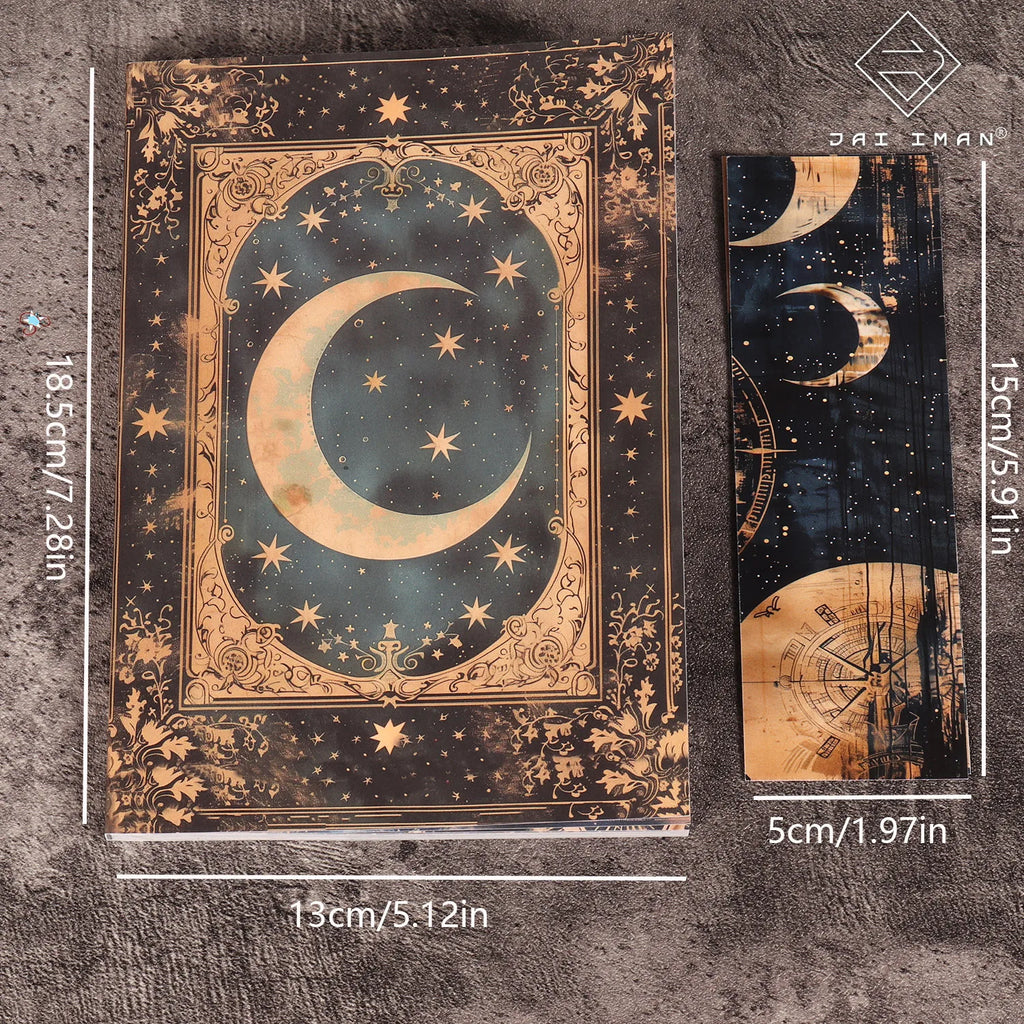Diario Lunare Vintage ✨ Quaderno Creativo 96 Pagine per Scrapbooking e Journaling