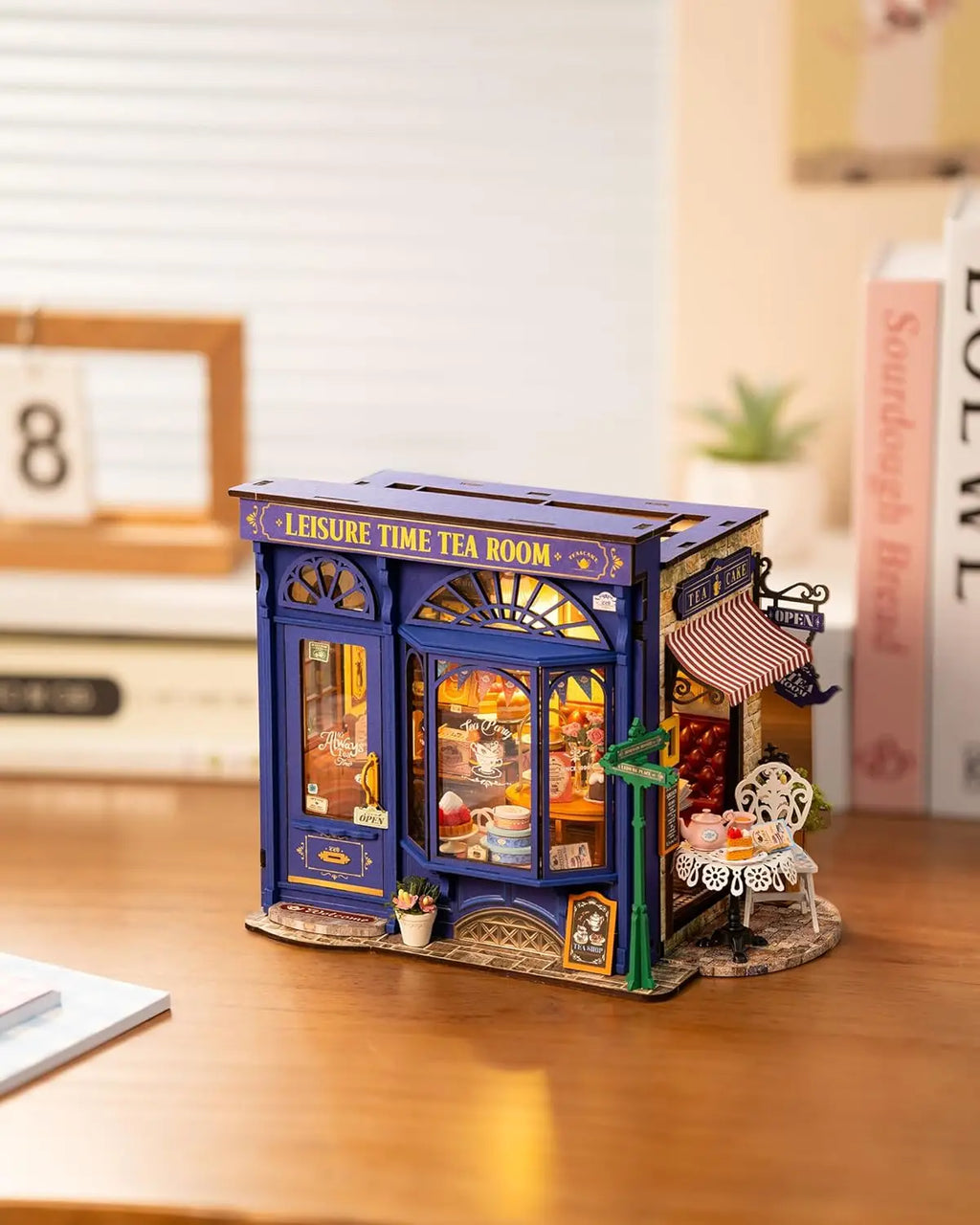 DIY Miniature Dollhouse Kit Leisure Time Tea RoomCrafts Hobbies Amazing