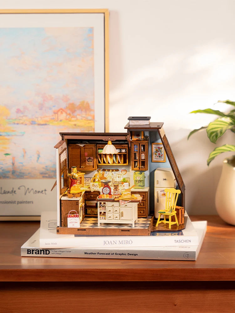 Baking Kitchen Wooden Dollhouse 3D Puzzle Miniature Design Home Decor Ideal Gift For Girls