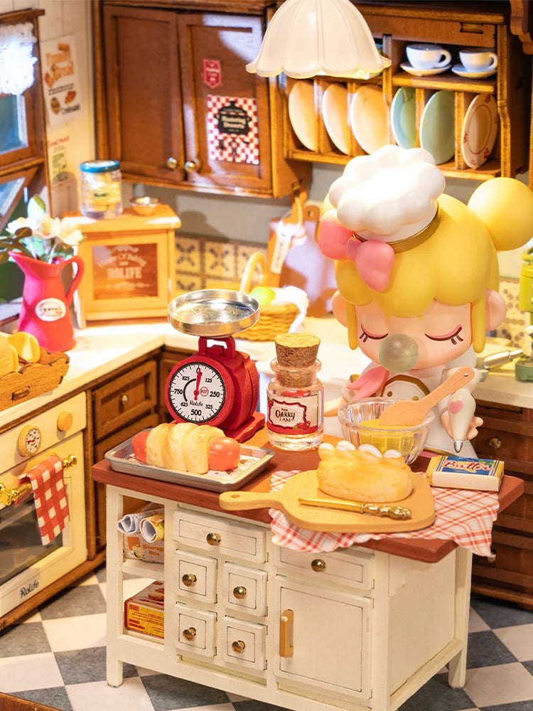 Baking Kitchen Wooden Dollhouse 3D Puzzle Miniature Design Home Decor Ideal Gift For Girls