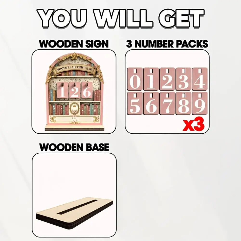Segnalibri "Chronos Reader" – Tracker di Lettura Annuale in Legno Vintage