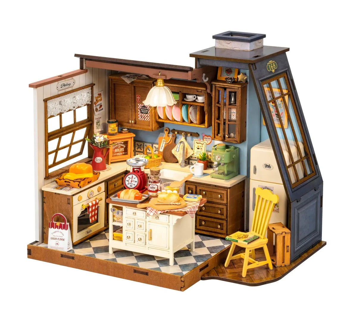 Baking Kitchen Wooden Dollhouse 3D Puzzle Miniature Design Home Decor Ideal Gift For Girls