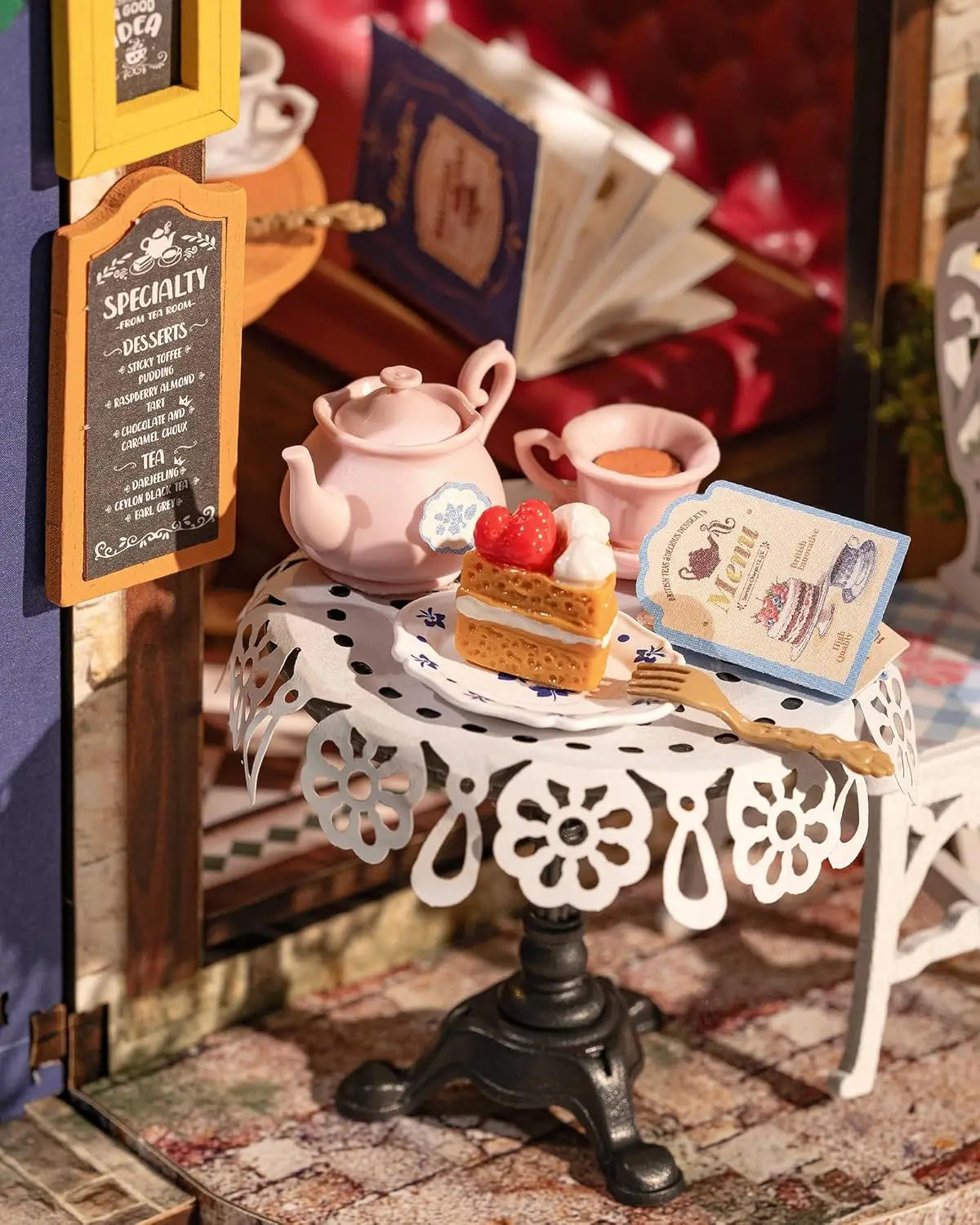 DIY Miniature Dollhouse Kit Leisure Time Tea RoomCrafts Hobbies Amazing