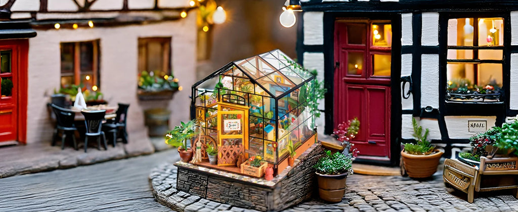 Mini Green House Cathy's Flower House DIY Dollhouse Wooden Miniature Furniture Kit