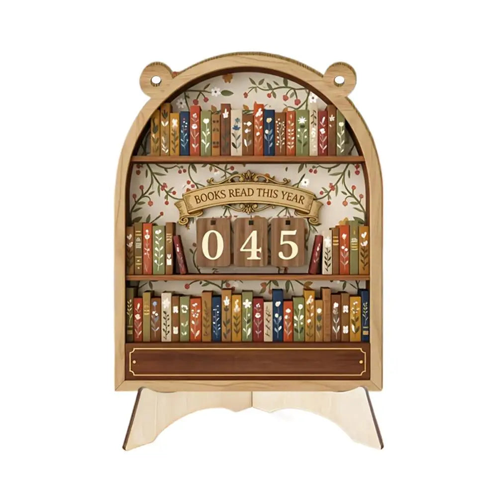 Segnalibri "Chronos Reader" – Tracker di Lettura Annuale in Legno Vintage