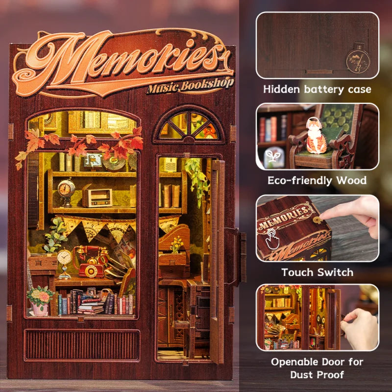 Kit per angolo lettura fai-da-te | Libreria musicale Memories - Regalo unico - Miniature
