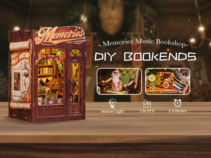 Kit per angolo lettura fai-da-te | Libreria musicale Memories - Regalo unico - Miniature