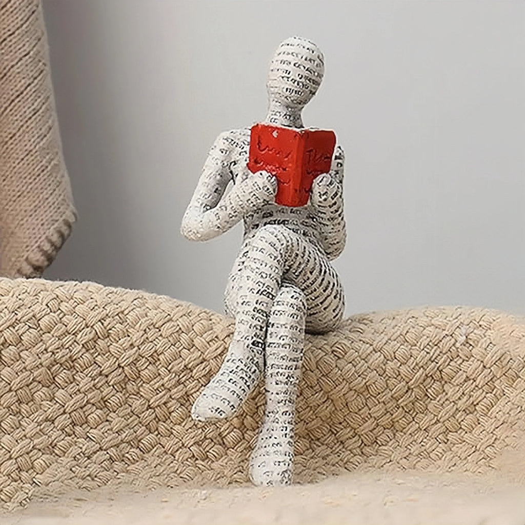 Statua Lettura Minimal – Decorazione per Amanti dei Libri 📚✨