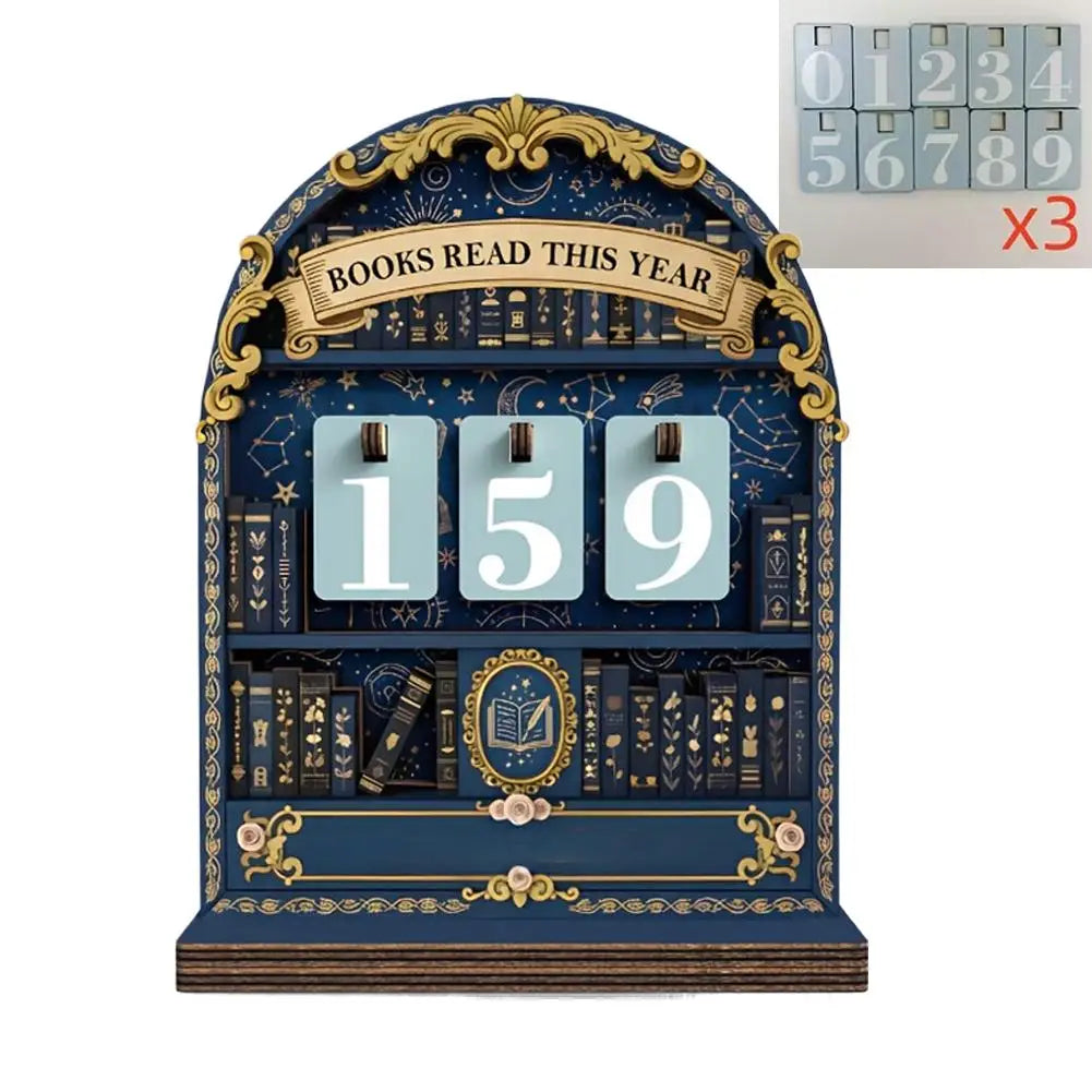 Segnalibri "Chronos Reader" – Tracker di Lettura Annuale in Legno Vintage