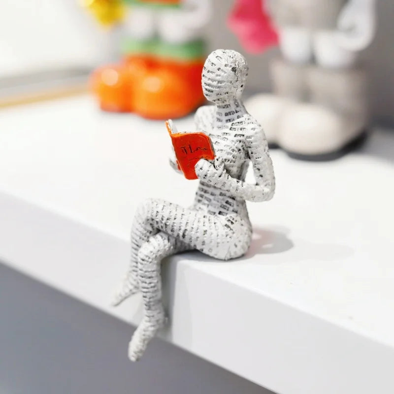 Statua Lettura Minimal – Decorazione per Amanti dei Libri 📚✨