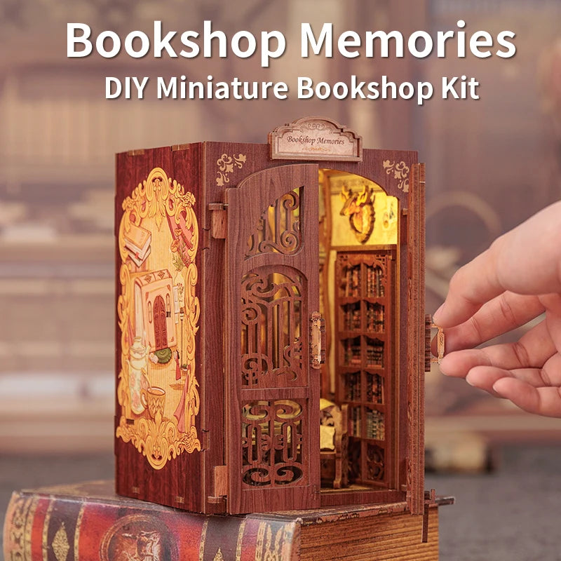DIY Book Nook Kit Miniature - Bookshop Memories - Kit creativo