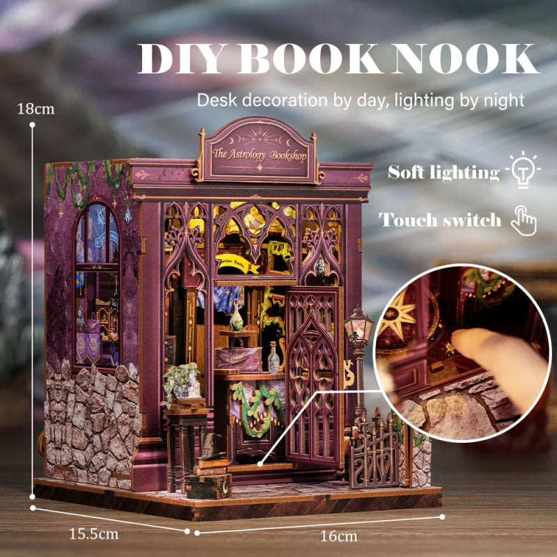 Book Nook Miniature DIY Dollhouse Room Kit - Astrology Bookshop