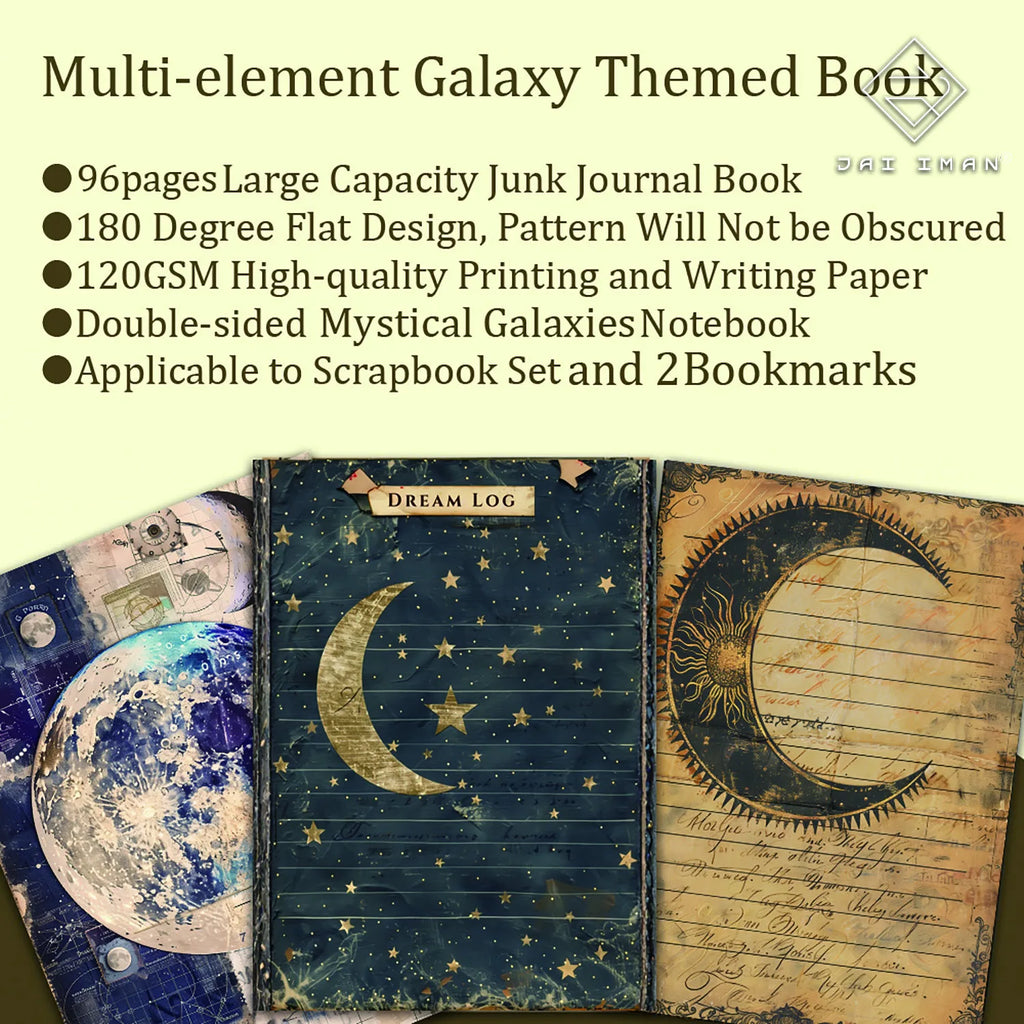 Diario Lunare Vintage ✨ Quaderno Creativo 96 Pagine per Scrapbooking e Journaling