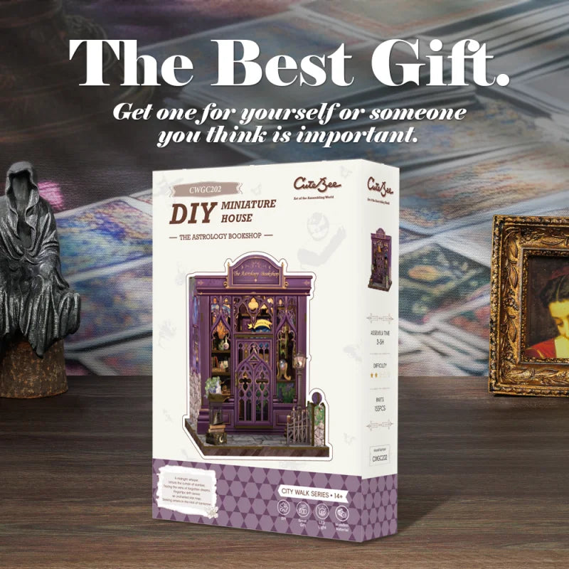 Book Nook Miniature DIY Dollhouse Room Kit - Astrology Bookshop