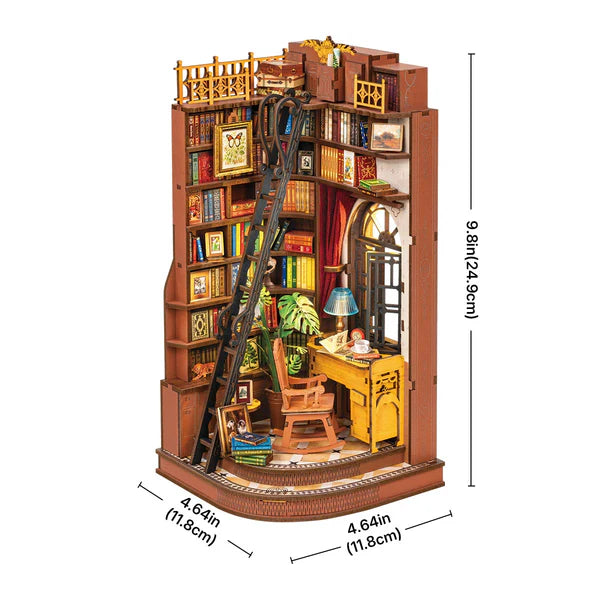 DIY Book Nook Angolo Studio Silenzioso MIniatura Libreria Diorama