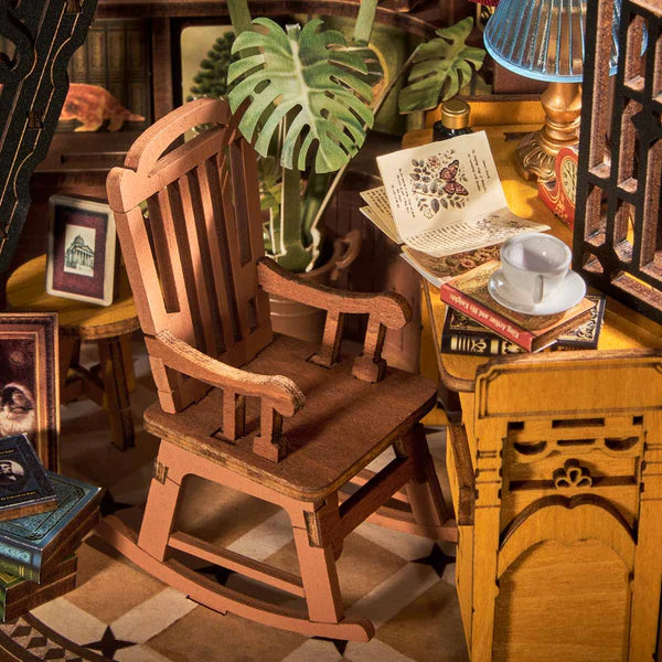 DIY Book Nook Angolo Studio Silenzioso MIniatura Libreria Diorama