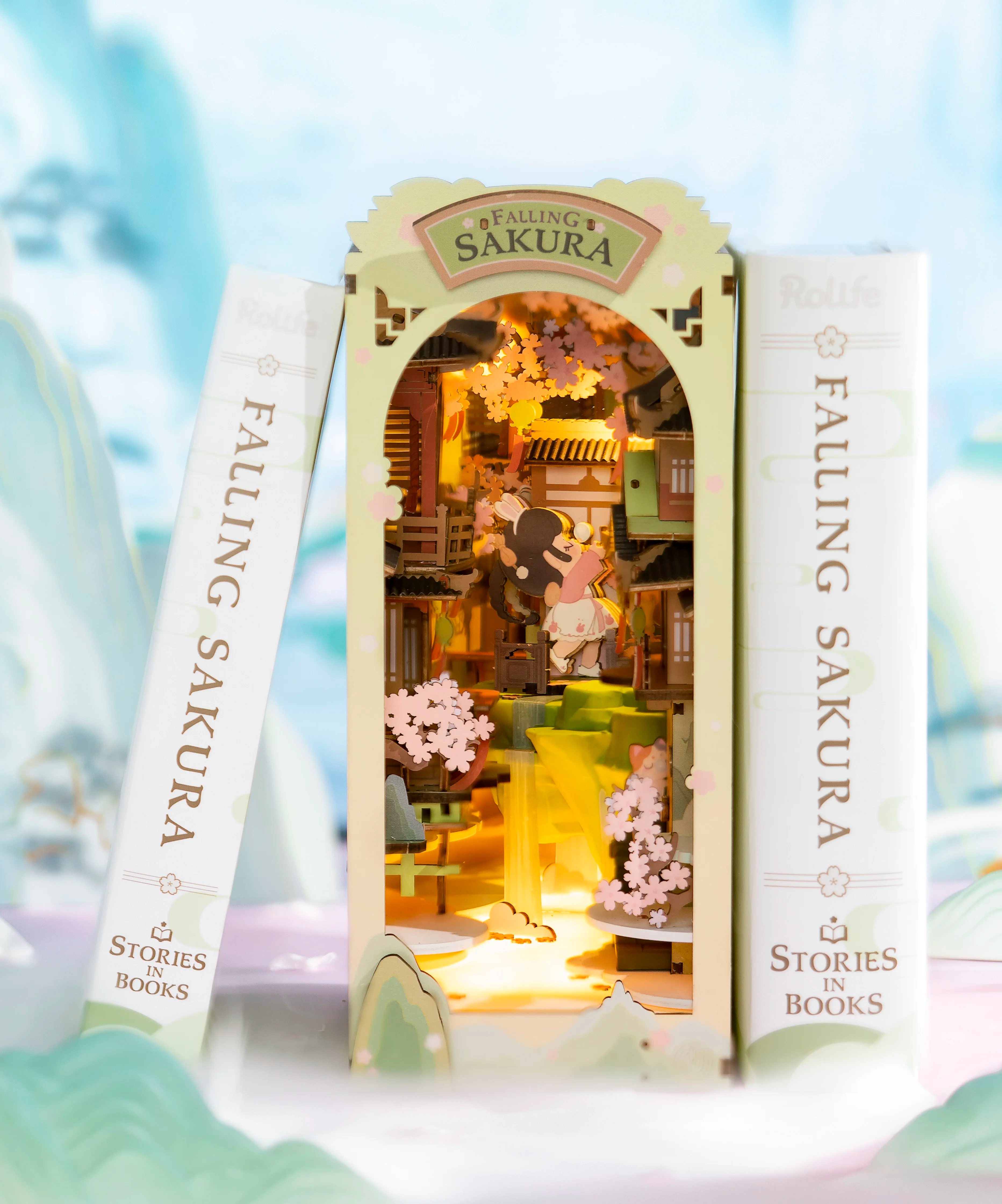 DIY Book Nook Falling Sakura Kit Miniature Diorama