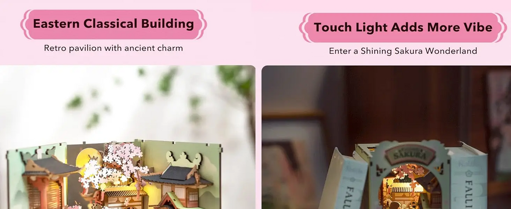 DIY Book Nook Falling Sakura Kit Miniature Diorama
