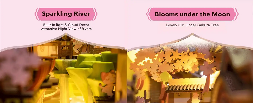 DIY Book Nook Falling Sakura Kit Miniature Diorama