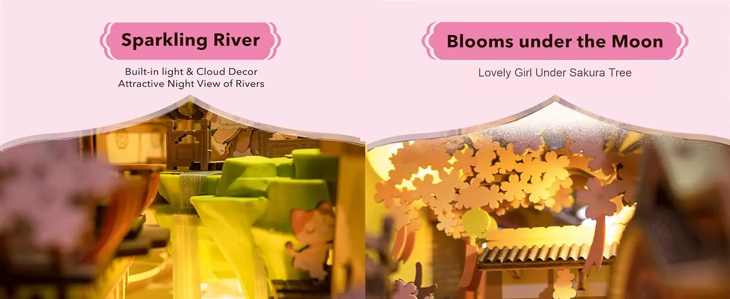 DIY Book Nook Falling Sakura Kit Miniature Diorama