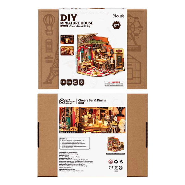 Cheers Bar & Dining Book Nook Kit Diorama MIniature